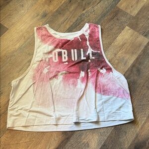 NOBULL Pink and White Graphic Crop Top